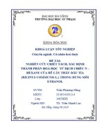 Nghiên cứu chiết tách và xác định thành phần hoá học từ dịch chiết n – hexane của rễ cây thầu dầu tía (ricinus communis l ) trong dung môi ethanol   