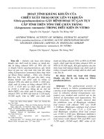 Hoạt tính kháng khuẩn của chiết xuất thảo dược lên vi khuẩn Vibrio parahaemolyticus gây bệnh hoại tử gan tụy cấp tính trên tôm thẻ chân trắng (Litopenaeus vannamie) trong điều kiện in vitro