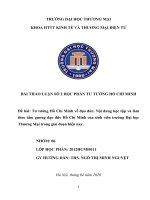 Tư tưởng Hồ Chí Minh về đạo đức. Nội dung học tập và làm theo tấm gương đạo đức Hồ Chí Minh của sinh viên trường Đại học Thương Mại trong giai đoạn hiện nay.