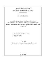 Dự thảo tóm tắt Luận án Tiến sĩ Khoa học môi trường: Đánh giá hiệu quả kinh tế, xã hội, môi trường của công tác quản lý rừng thông qua cơ chế chi trả dịch vụ môi trường tỉnh Bắc Kạ...