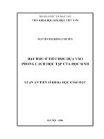 Dạy học ở tiểu học dựa vào phong cách học tập của học sinh 