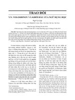 V.N. Voloshinov và khởi đầu của ngữ dụng học