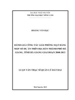 Đánh giá công tác giải phóng mặt bằng một số dự án trên địa bàn thành phố hà giang tỉnh hà giang giai đoạn 2008 2013 