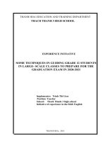 Some techniques in guiding grade 12 students in large  scale classes to prepare for the graduation exam in 2020 2021 