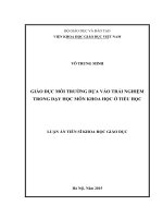 Giáo dục môi trường dựa vào trải nghiệm trong dạy học môn khoa học ở tiểu học 