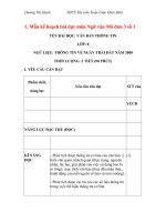 02 KẾ HOẠCH BÀI DẠY MODUN 3 môn NGỮ VĂN 