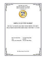 Vận dụng dạy học stem trong tổ chức hoạt động khám phá khoa học cho trẻ 5 – 6 tuổi   