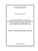 Tổ chức bồi dưỡng năng lực dạy học môn tiếng việt cho giáo viên các trường tiểu học huyện điện biên, tỉnh điện biên theo chương trình giáo dục phổ thông mới 