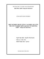 Một số biện pháp nâng cao hiệu quả ôn thi tốt nghiệp môn lịch sử ở trường thpt thạch thành 3 