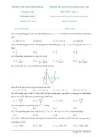 Đề thi học kì 2 môn Toán 12 trường Phan Đình Phùng, Hà Nội năm 2020-2021