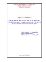 Sử dụng phương pháp dạy học hợp tác để phát triển phẩm chất, năng lực của học sinh qua dạy tiết lịch sử địa phương lớp 10 ở trường THPT ba đình 