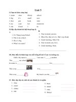Bài tập Tiếng anh 3 Unit 5