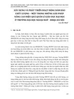 Xây dựng và phát triển hoạt động đảm bảo chất lượng - Một trong những giải pháp nâng cao hiệu quả quản lí giáo dục Đại học ở trường Đại học Ngoại ngữ, ĐHQG Hà Nội