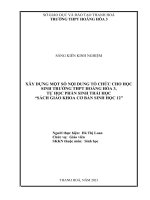 Xây dựng một số nội dung tổ chức cho học sinh trường THPT hoằng hóa 3, tự học phần sinh thái học sách giáo khoa cơ bản sinh học 12 