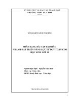 Phân dạng bài tập đạo hàm nhằm phát triển năng lực tư duy toán cho học sinh lớp 11 
