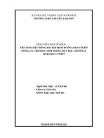 Xây dựng hệ thống bài tập định hướng phát triển năng lực cho học sinh trong dạy học chương i sinh học 11   THPT 