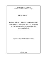 Quản lí giáo dục hành vi văn hóa cho trẻ mẫu giáo 5   6 tuổi theo tiếp cận tham gia ở các trường mầm non quận tây hồ thành phố hà nội 