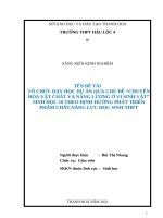 Tổ chức dạy học dự án qua chủ đề “dinh dưỡng, chuyển hóa vật chất và năng lượng ở vi sinh vật”  sinh học 10 theo định hướng phát triển phẩm chất, năng lực học sinh thpt 
