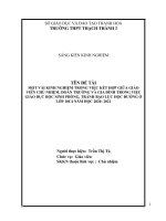 Một vài kinh nghiệm trong việc kết hợp giữa giáo viên chủ nhiệm, đoàn trường và gia đình trong việc giáo dục học sinh phòng, tránh bạo lực học đường ở lớp 10c4 năm học 2020  2021 