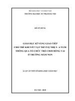 Giáo dục kĩ năng giao tiếp cho trẻ khuyết tật trí tuệ nhẹ 5   6 tuổi thông qua tổ chức trò chơi đóng vai ở trường mầm non​ 