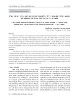 Ứng dụng hàm sản xuất để nghiên cứu tăng trưởng kinh tế trong ngành thủy sản Việt Nam