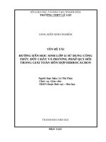Hướng dẫn học sinh lớp 11 sử dụng công thức đốt cháy và phương pháp quy đổi trong giải toán hỗ hợp HIĐROCACBON 