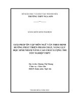 Giải pháp ôn tập môn ngữ văn theo định hướng phát triển phẩm chất, năng lực học sinh nhằm nâng cao chất lượng thi tốt nghiệp THPT 