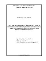 Dạy học lồng ghép kiến thức về tài chính cá nhân trong môn công nghệ, giúp học sinh lớp 11, 12 trường THPT chu văn an TP sầm sơn định hướng tốt cho tương lai 