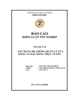 Xây dụng hệ thống quản lý cửa hàng và đặt hàng trực tuyến 