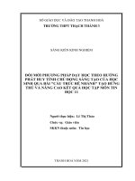 Đổi mới phương pháp dạy học theo hướng phát huy tính chủ động sáng tạo của học sinh qua bài cấu trúc rẽ nhánh tạo hứng thú và nâng cao kết quả học tập môn tin học 11 
