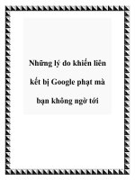 Những lý do khiến liên kết bị Google phạt mà bạn không ngờ tới