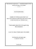 Nghiên cứu tính đa dạng thực vật bậc cao có mạch tại khu bảo tồn loài và sinh cảnh nam xuân lạc tỉnh bắc kạn 