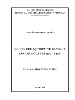 Nghiên cứu đặc điểm tự đánh giá bản thân của trẻ (từ 3   6 tuổi) 