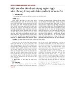 Một số vấn đề về sử dụng ngôn ngữ, văn phong trong văn bản quản lý nhà nước