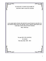 Lựa chọn một số bài tập để sữa sai kĩ thuật chuyền và bắt bóng bằng hai tay trước ngực trong môn bóng rổ cho học sinh lớp 10 yên thành 