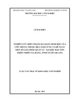 Nghiên cứu hiện trạng đa dạng sinh học của côn trùng thuộc bộ cánh cứng và đề xuất một số giải pháp quản lý tại khu bảo tồn thiên nhiên na hang, tỉnh tuyên quang 