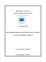 Luận văn Thạc sĩ Kinh tế: Hoàn thiện hệ thống dự toán ngân sách tại trường Cao đẳng Tài chính – Hải quan