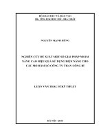 Nghiên cứu đề xuất một số giải pháp nhằm nâng cao hiệu quả sử dụng điện năng cho các mỏ hầm lò công ty than uông bí    