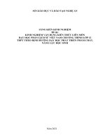 Kinh nghiệm vận dụng kiến thức liên môn dạy học phần lịch sử việt nam chương trình lớp 12 THPT theo định hướng dạy học phát triển phẩm chất, năng lực học sinh 
