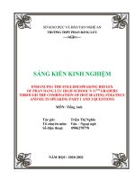 Enhancing the english speaking reflex of phan dang luu high school’s 11th graders through the combination of hot seating strategy and IELTS speaking part 1 and 3 que 