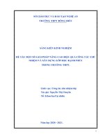 Một số giải pháp nâng cao hiệu quả công tác chủ nhiệm và xây dựng lớp học hạnh phúc trong trường THPT 