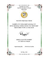 Nghiên cứu tổng hợp nano bạc từ dung dịch bạc nitrat (agno3) bằng tác nhân khử dịch chiết nước lá nha đam  