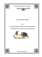 Tích hợp chương trình giáo dục địa phương vào bộ môn ngữ văn THPT qua dạy học dự án 