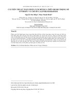 Cải tiến thuật toán phân cụm mờ dựa trên độ đo trọng số Entropy và chỉ số Calinski - Harabasz