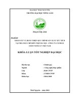 Khảo sát và hoàn thiện quy trình sản xuất xúc xích tại nhà máy chế biến thịt hà nội công ty cổ phần chăn nuôi c p việt nam l 