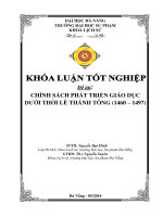 Chính sách phát triển giáo dục dưới thời lê thánh tông (1460 – 1497)  