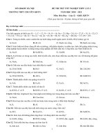 36  đề thi thử TN THPT 2021   môn hóa   THPT chuyên KHTN   hà nội   lần 1   file word có lời giải chi tiết doc