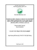 Đánh giá thực trạng và đề xuất giải pháp phát triển sinh kế bền vững cho người dân vùng đệm khu bảo tồn thiên nhiên hoàng liên văn bàn lào cai 