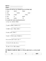 Bài tập Tiếng anh 3. Unit 1 + 2 (chương trình mới)