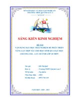 Vận dụng dạy học trải nghiệm để phát triển năng lực hợp tác cho học sinh qua dạy học chương oxi – lưu huỳnh lớp 10 THPT 